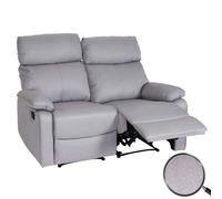 Fauteuil cinéma 2 places HWC-L93, Fauteuil relax Canapé TV, accoudoir Fonction couchage Nosagfederung Tissu/textile gris clair