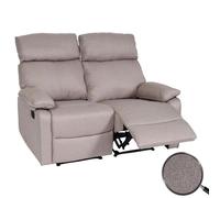 Fauteuil cinéma 2 places HWC-L93, Fauteuil relax Téléviseur Canapé, accoudoir fonction couchage Nosagfederung tissu/textile gris-brun