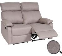 Fauteuil cinéma 2 places HWC-L93, Fauteuil relax Téléviseur Canapé, accoudoir fonction couchage Nosagfederung tissu/textile gris-brun
