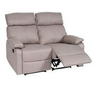 Mendler Fauteuil cinéma 2 places HWC-L93, accoudoir fonction couchage, tissu textile gris-brun