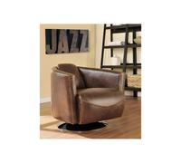 Fauteuil club 100% cuir vieilli FLORENTIN