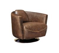 Fauteuil club 100% cuir vieilli FLORENTIN