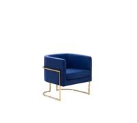 Fauteuil club en velours bleu foncé - BELIANI - SIRKKA - Elégance - Chic - Confort optimal