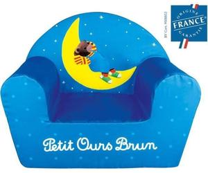 Fauteuil Club Enfant Mousse Petit Ours Brun, 52x33x42 cm, Rouge, Fun House, Dès 2 Ans