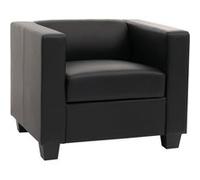 Fauteuil Club / Lounge Lille, 86x75x70cm, cuir reconstitué, noir Noir G