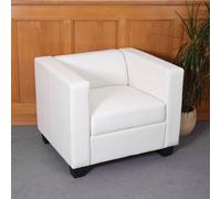 Fauteuil Club / Lounge Lille, 86x75x70cm simili-cuir blanc