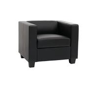 Fauteuil Club / Lounge Lille, 86x75x70cm simili-cuir noir