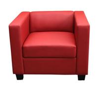 Fauteuil Club / Lounge Lille, 86x75x70cm simili-cuir rouge