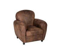 Fauteuil club Stanis simili vieux cuir Atmosphera