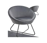 Chaise - TECTAKE - Fauteuil cocktail CENTERA en acier à l'aspect velours rembourré, dossier rond, 83 x 73 x 82 cm - Anthracite