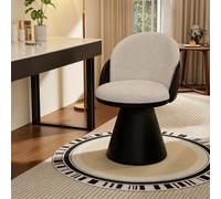 Fauteuil Coiffeuse Élégant Pivotant 360°,Fauteuil Rembourré Moderne en Chenille et Similicuir avec Dossier Rond et Assise Confortable,pour Chambre,Dressing B
