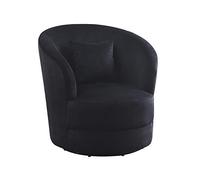 Fauteuil Colin de la Collection Atlantic Home, 360 degrés, Polyester, Noir, LxPxH : 84 cm x 85 cm x 84 cm