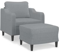 Fauteuil confortable avec repose-pied assorti – ensemble moderne avec rembourrage en tissu résistant, idéal pour le salon