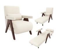 Fauteuil convertible 3 en 1 Fortuna Lai avec fonction couchage, canapé-lit convertible, fauteuil pliant rembourré, fauteuil lounge, lit simple, adapté au salon, à la chambre à coucher, au bureau, à l'