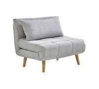 Fauteuil convertible 90 cm en tissu gris clair CHILA