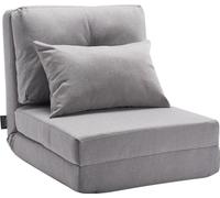 Fauteuil convertible à bascule avec 5 positions réglables, canapé paresseux au sol, gris