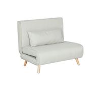 HomCom Canapé-lit 1 place – dossier réglable, coussin inclus, pieds pliables, charge 120 kg – blanc