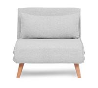 Fauteuil convertible Daddy pliant simple tissu Teddy gris 80 x 80 x h79
