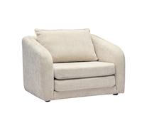 Fauteuil convertible en tissu effet velours texturé beige MAHAUT