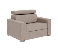 Vente-unique - Fauteuil Convertible Express en Tissu Beige - Couchage 70 cm - Matelas 18 cm - Appuie-tête