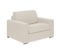 Vente-unique - Fauteuil Convertible Express en Tissu chiné Beige - Couchage à Lattes Larges 70 cm - Matelas 14 cm - CALITO