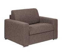Fauteuil convertible express en tissu chiné chocolat - Couchage 70 cm - Matelas 14 cm - CALITO