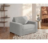 Fauteuil convertible express en tissu chiné gris clair - Couchage 70 cm - Matelas 18 cm - CALITO