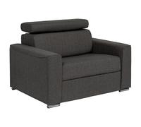 Fauteuil convertible express en tissu gris - Couchage à lattes larges 70 cm - Matelas 18 cm VIZIR