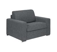 Vente-unique - Fauteuil Convertible Express en Tissu texturé Gris - Couchage à Lattes Larges 70 cm - Matelas 18 cm - CALITO