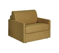Fauteuil convertible express en tissu texturé jaune - Matelas 14 cm CALIFE