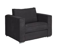 Fauteuil convertible express en velours côtelé anthracite - Couchage 70 cm - Matelas 14 cm - LORETO