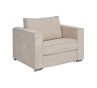 Fauteuil convertible express en velours côtelé beige - Couchage 70 cm - Matelas 14 cm - LORETO