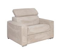 Fauteuil convertible express en velours côtelé beige - Couchage 70 cm - Matelas 14 cm VIZIR