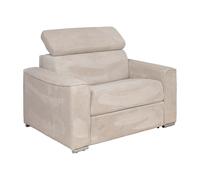Fauteuil convertible express en velours côtelé beige - Couchage à lattes larges 70 cm - Matelas 18 cm VIZIR
