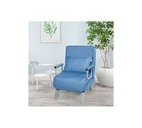 Fauteuil Convertible,Fauteuil-lit Chauffeuse 1 Place en Tissu avec Coussin,Dossier Réglable de 5 Positions et 2 Accoudoirs pour Salon,Bureau,Chambre