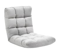 HOMCOM Fauteuil Convertible Fauteuil Paresseux Grand Confort Inclinaison Dossier Multipositions 90°-180° Flanelle Polyester capitonné Gris Clair