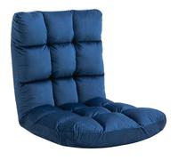 HomCom Fauteuil convertible Grand confort multipositions 90°-180° flanelle capitonné Bleu Roi