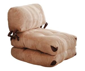 Fauteuil convertible Kadife pliable camel 80 x 60 x h70