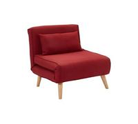 Fauteuil convertible POSIO en tissu - Rouge