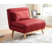 Fauteuil convertible POSIO en tissu - Rouge