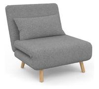 IDMarket - Fauteuil Convertible Romeo lit d'appoint 1 Place 80x190 cm Tissu Gris Clair