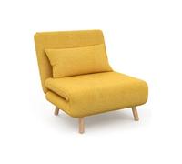 IDMarket - Fauteuil Convertible Romeo lit d'appoint 1 Place 80x190 cm Tissu Jaune