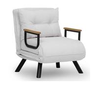Fauteuil convertible Sando Single tissu Teddy blanc 67 x 78 x h78