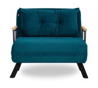 Fauteuil convertible Sando Single vert pétrole 67 x 78 x h78