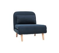 Fauteuil convertible scandinave en tissu bleu foncé AMIKO - MILIBOO