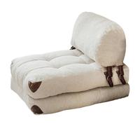 Fauteuil convertible Teddy pliable crème 80 x 60 x h70