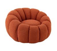 Fauteuil Coquillage en Tissu Fleur 101cm Rouille