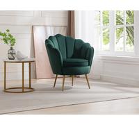 Fauteuil coquillage en velours vert LALEA