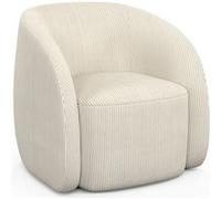 Fauteuil CORI en velours côtelé beige