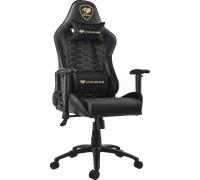 Cougar Gaming | Fauteuil Gaming | Outrider Royal - Mousse Haute densité et revêtement en PVC perforé - Inclinaison Continue jusqu'à 180° - Hauteur réglable - Accoudoirs Ajustables - Cadre en Acier